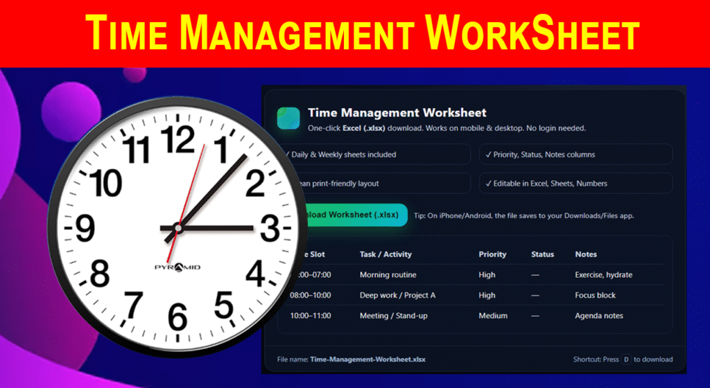 Time Management WorkSheet
